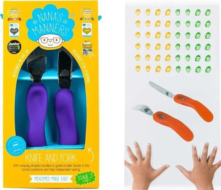 Stalo įrankiai, skirti valgyti vienam, 3-9 metai, 3 ETAPAS, Nana's Manners