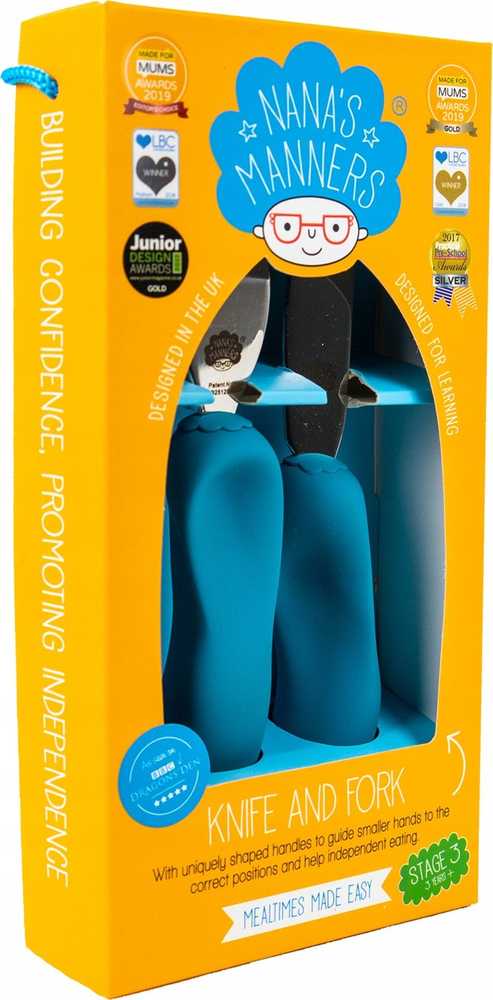 Nanas Manners 3 STAGE TEAL Mėlynas Stalo įrankiai 3-9 m