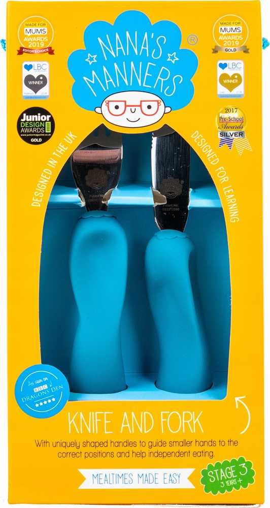 Nanas Manners 3 STAGE TEAL Mėlynas Stalo įrankiai 3-9 m