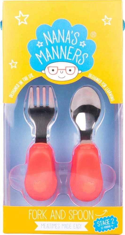 Nanas Manners STAGE 3 Oranžinis Stalo peilių šakutė 3-9 metai