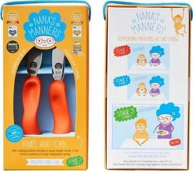 Nanas Manners STAGE 3 Oranžinis Stalo peilių šakutė 3-9 metai