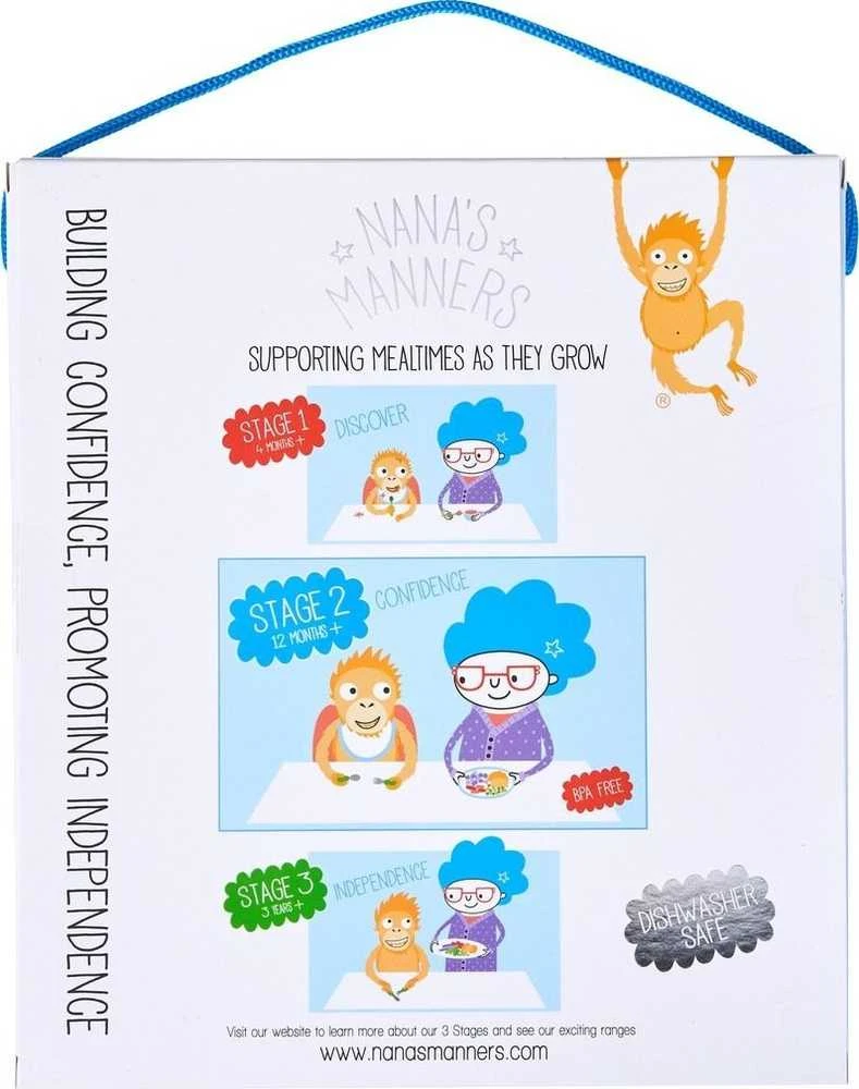 Nana`s Manners Silikoninė lėkštė su siurbtuku Pilka Nana's Manners
