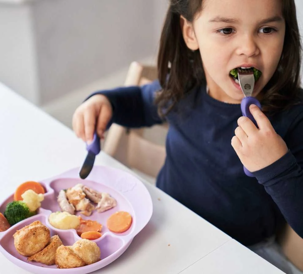 Nana`s Manners Violetinė Nana's Manners silikoninė lėkštė su siurbtuku