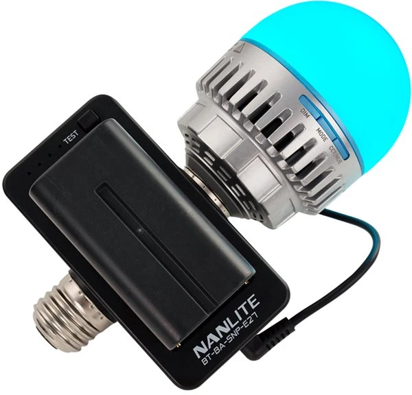 Nanlite NPF baterijos adapteris su E27 galvute
