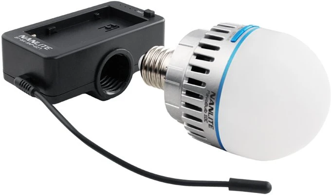 Nanlite NPF baterijos adapteris su E27 galvute