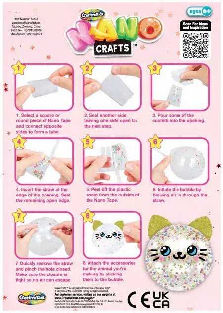 Creative Kids Nano Craft Kūrybinė Juosta "inflatable Buddies Trio" Rinkinys