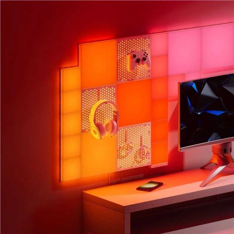 Lubinis šviestuvas „Nanoleaf“ blokų ir kvadratų papildomas rinkinys (2 panelės) | Daugiau nei 16 mln. spalvų