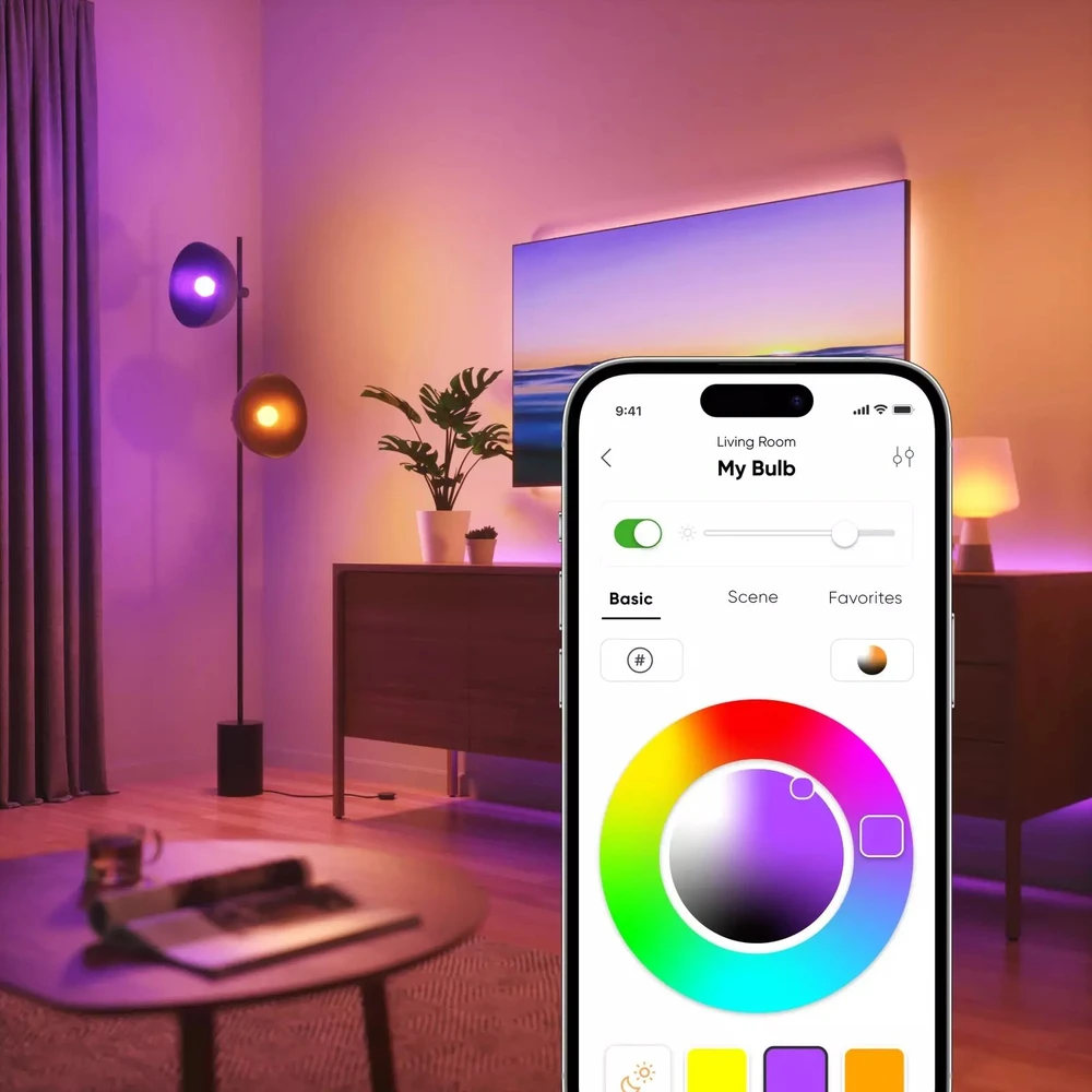 Nanoleaf Essentials Smart A60 lemputė B22 Matter 9W 806Lm RGBCW 2700-6500K, 3vnt pakuotė | Nanolapis | Nanoleaf Essentials Smart A60 lemputė B22 Matter 9W 806Lm RGBCW 2700-6500K, 3vnt pakuotė | B22 | 8,5 W | RGBCW | Bluetooth, siūlai