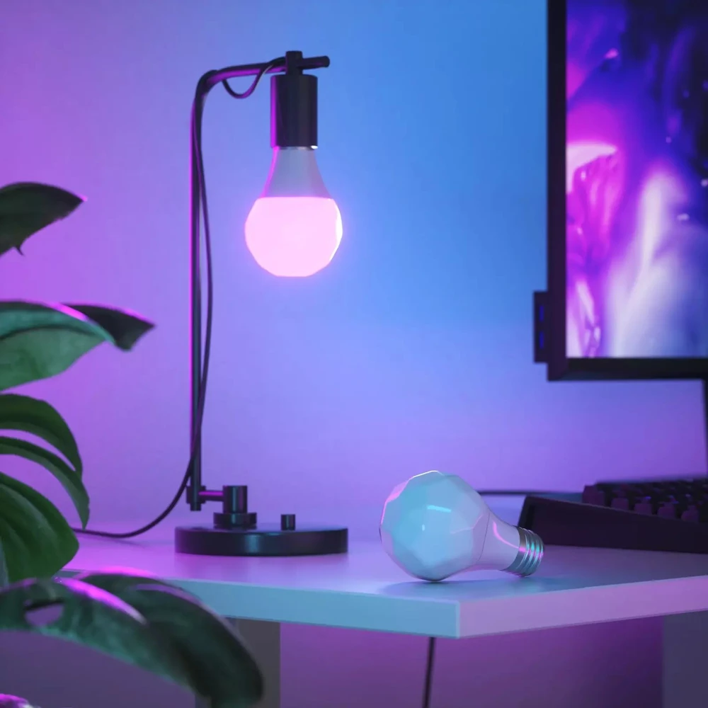 Nanoleaf Essentials Smart A60 lemputė B22 Matter 9W 806Lm RGBCW 2700-6500K, 3vnt pakuotė | Nanolapis | Nanoleaf Essentials Smart A60 lemputė B22 Matter 9W 806Lm RGBCW 2700-6500K, 3vnt pakuotė | B22 | 8,5 W | RGBCW | Bluetooth, siūlai