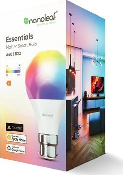 Nanoleaf Essentials Smart A60 lemputė B22 Matter 9W 806Lm RGBCW 2700-6500K | B22 | 8,5 W | RGBCW | Bluetooth, siūlai