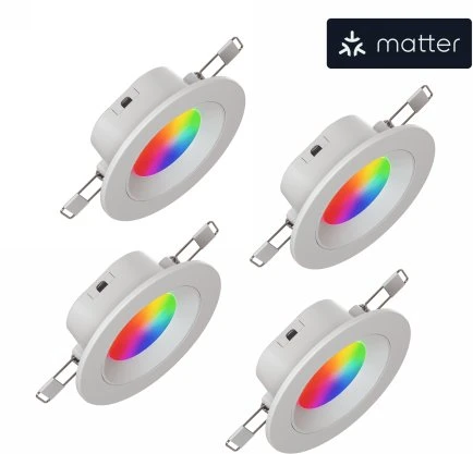 Nanoleaf „Essentials Smart Downlight“ – prožektoriai (4 vnt.) (su „Matter“ technologija, „Wi-Fi“)