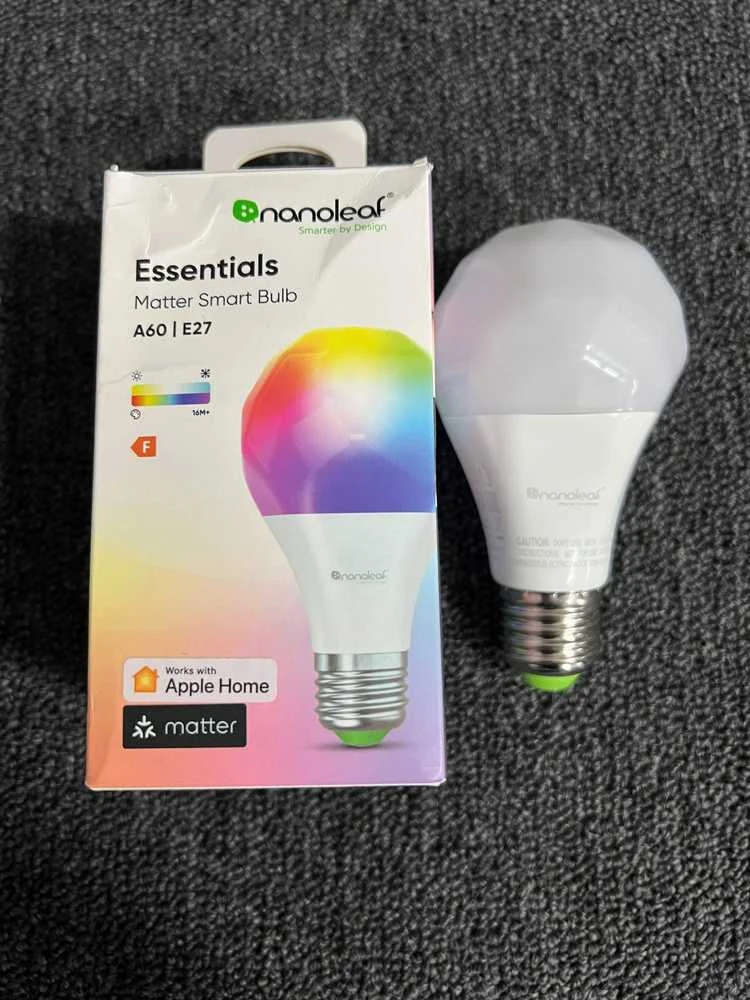 Nanoleaf Essentials Smart A60 lemputė E27 Matter 9W 806Lm RGBCW 2700-6500K | E27 | 8,5 W | RGBCW | Bluetooth, siūlai