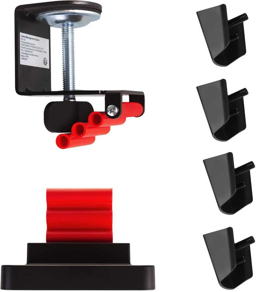 Nanors Nano RS stalo laidų organizatorius / laidų grotelės, 1345 mm, juodas ir raudonas, RS125