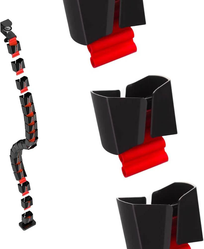 Nanors Nano RS stalo laidų organizatorius / laidų grotelės, 1345 mm, juodas ir raudonas, RS125