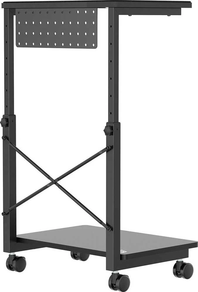 Podstawka „NanoRS“ vežimėlio stovas su ratukais CPU kompiuteriui su lentyna, maks. 80 kg, reguliuojamas aukštis 550–850 mm, RS430