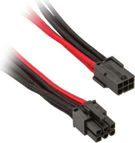 Nanoxia Kabelis PCIe 6+2Pin plėtinys 30cm, juodas/raudonas