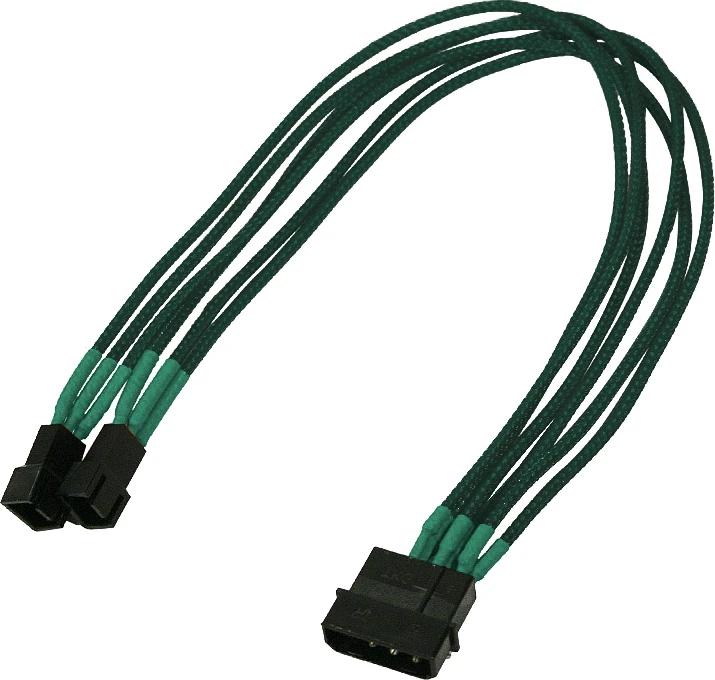 Nanoxia Molex – 3 kontaktų x2, 0,3 m, žalia (900500015)