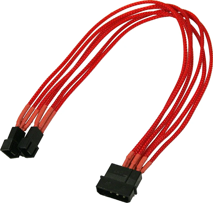 Nanoxia Molex - 3-pin x2, 0.3m, Raudona (900300015)