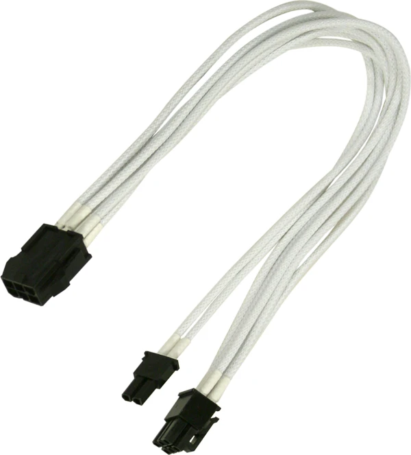 Nanoxia PCIe 6-pin - PCIe 8-pin, 0.3m, Baltas (900400023)