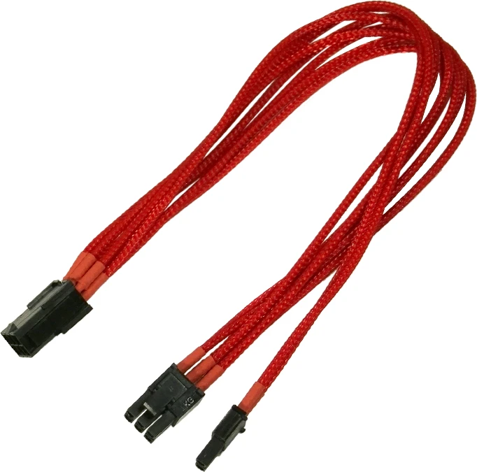 Nanoxia PCIE 6- pin - PCIE 8-pin, 0,3m, raudona (900300023)