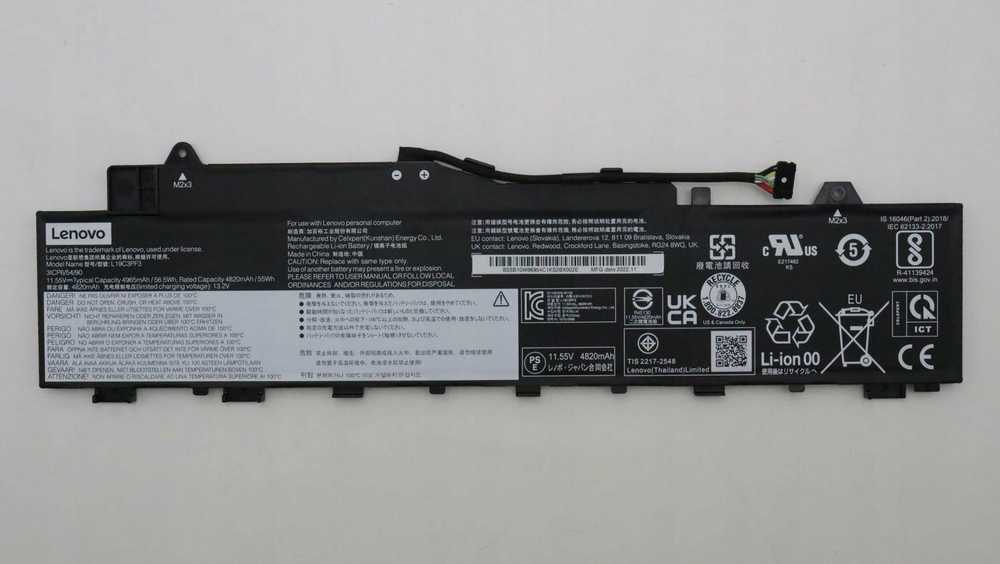 Ličio jonų nešiojamojo kompiuterio akumuliatorius 11,55 V 56,5 Wh, skirtas „Lenovo IdeaPad 5“