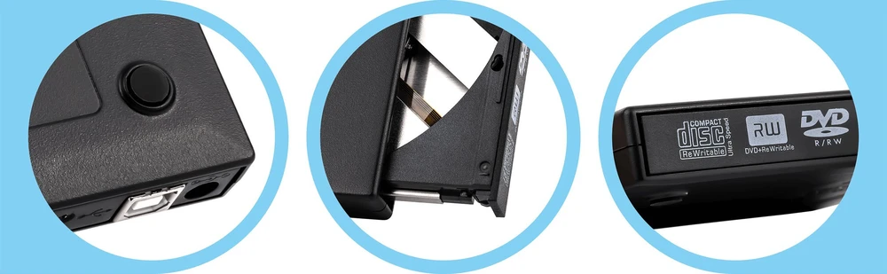 Diskų įrenginys Reagle Išorinis USB CD-R/DVD-ROM/RW slim diskų įrenginys nešiojamas rašytuvas laptopui