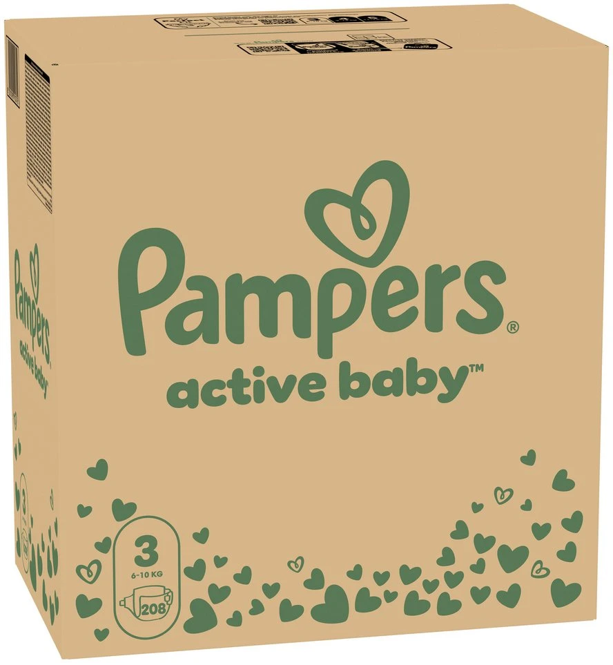 Sauskelnės Pampers Active Baby 3 dydis, 6-10kg, 208 vnt.