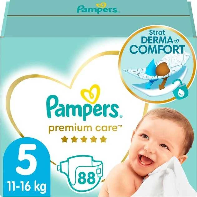 Sauskelnės Pampers Premium Care 5 Dydis, 11–18 Kg, 88 Vnt.