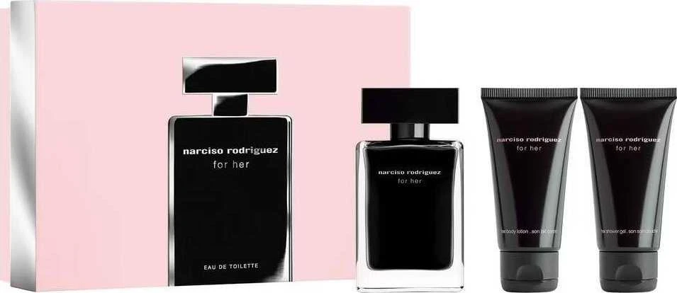 Kvepalų rinkinys  Narciso Rodriguez For Her (50 ml EDT + Kūno losjonas 50ml + dušo želė 50ml)