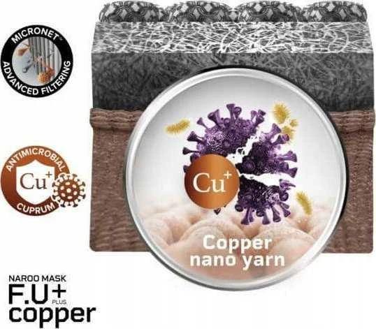 Naroo F.U+ Copper kaukė – vario nanosiūlų technologija