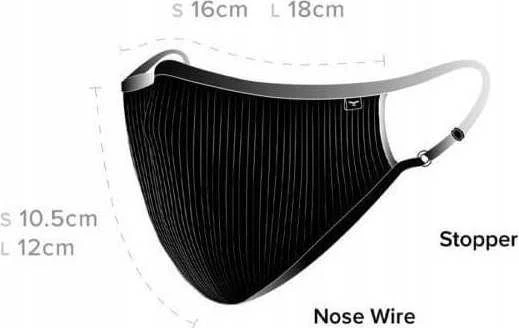 Naroo NA MASK FU+ juoda antismoginė kaukė - filtruojanti S