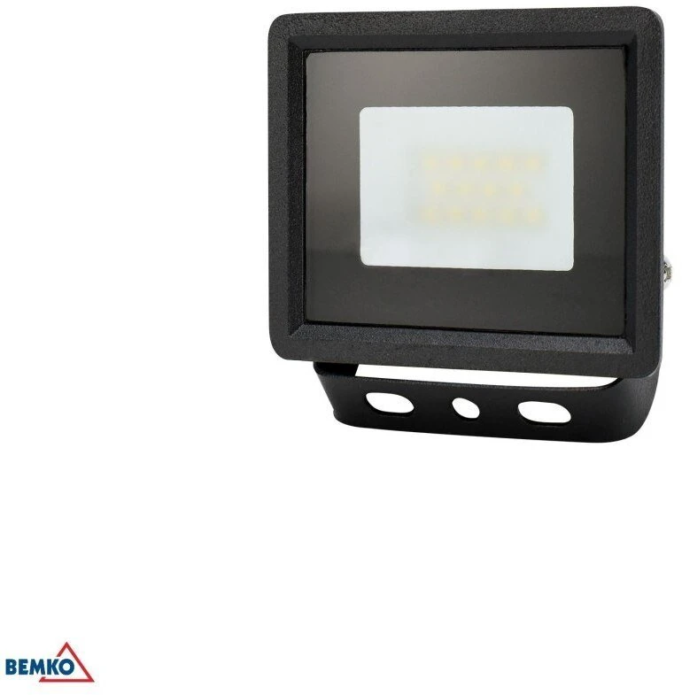 Bemko 10W LED prožektorius KASTEL, juodas, 4000K, IP65, su judesio davikliu