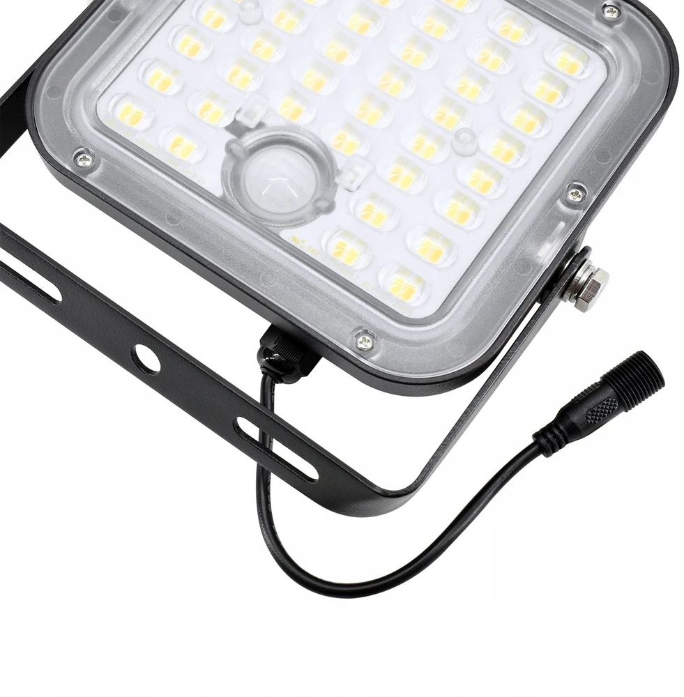 BEMKO SOLPAR LED saulės energija varomas prožektorius 10W 1500lm 3000/4000K IP65 Juoda PIR jutiklis
