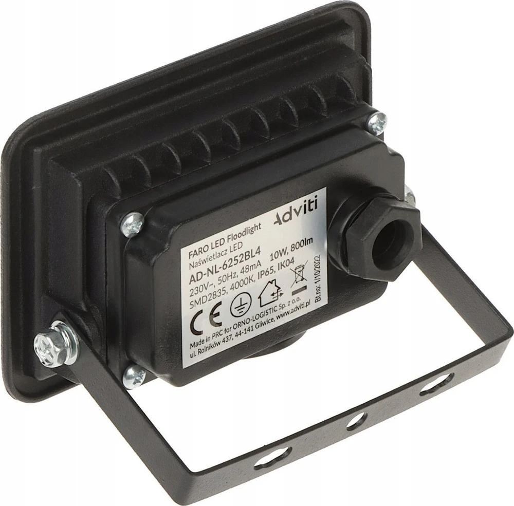 Orno FARO LED prožektorius 10W, 800lm, IP65, 4000K, aliuminis + stiklas