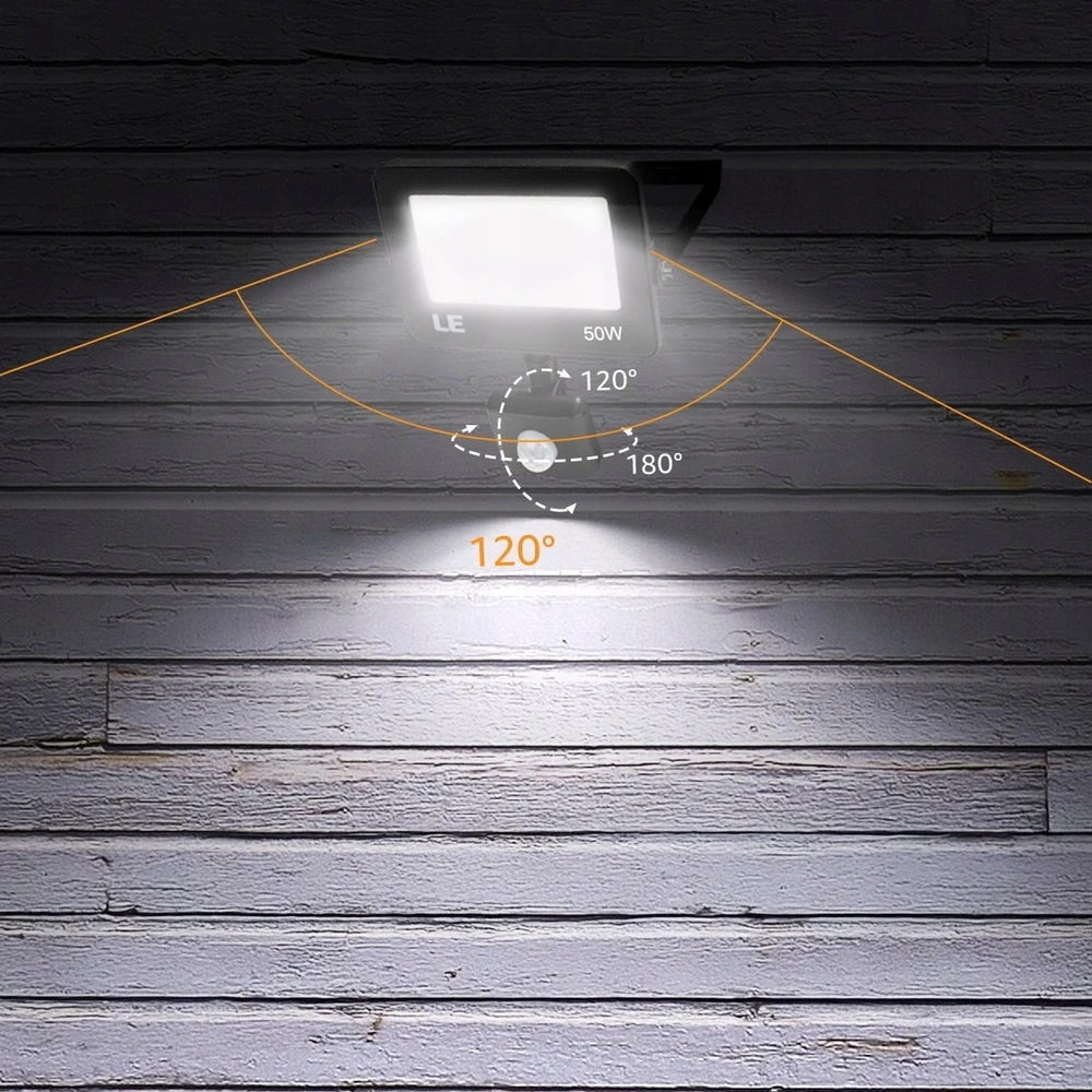 LEPRO 340006-DW-EU 50W 5000K IP65 LED prožektorius su judesio sensoriumi