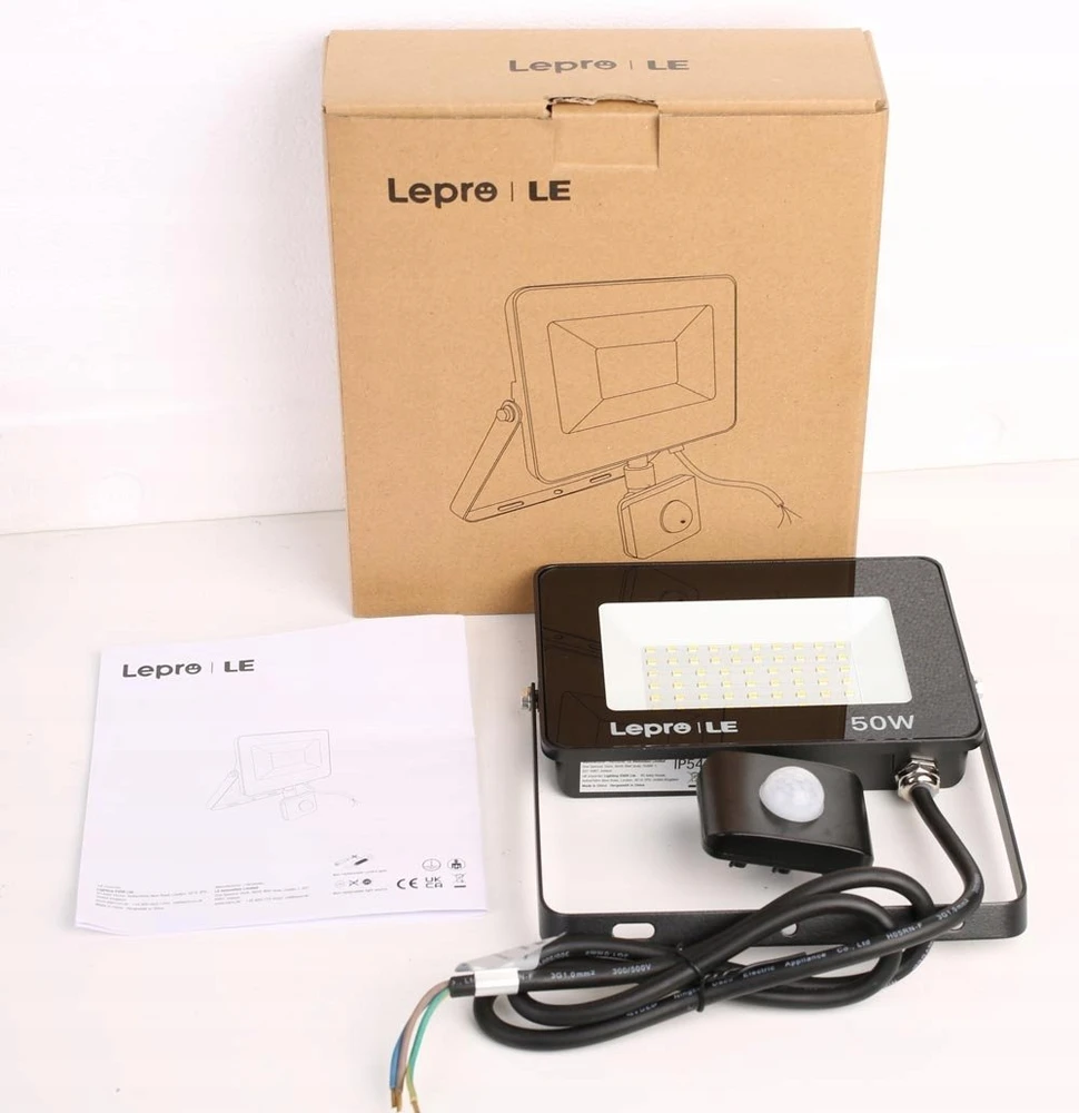 LEPRO 340006-DW-EU 50W 5000K IP65 LED prožektorius su judesio sensoriumi