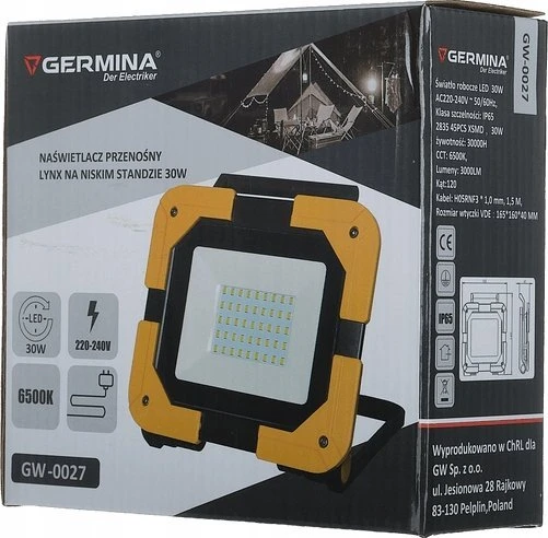 Germina Prožektorius LED, 30 W, 3000 lm, 6500 K, IP65, Lynx, GERMINA