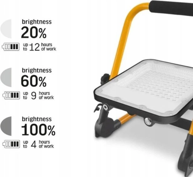 Germina Prožektorius LED įkraunamas, 50 W, 1400 lm, 6500 K, IP65, Herkules