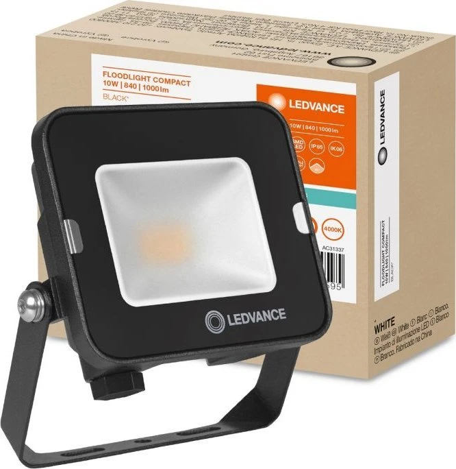Ledvance 10W prožektorius COMPACT, juodas, 4000K