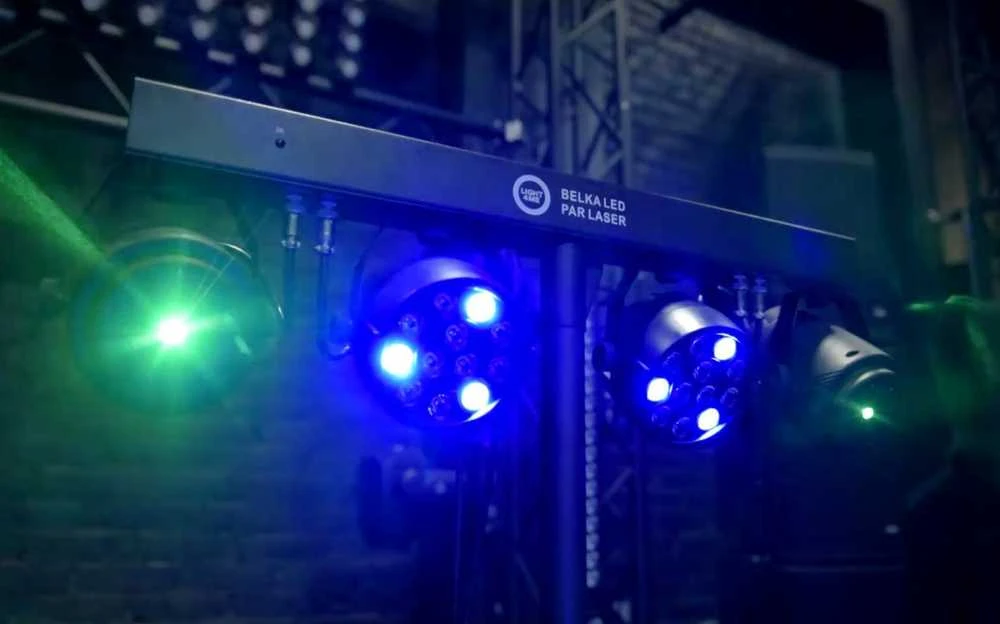 LIGHT4ME LED PAR ir lazerinio apšvietimo komplektas
