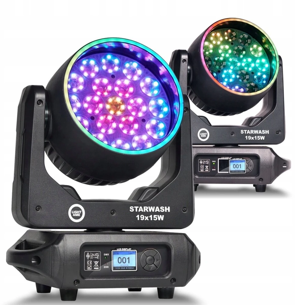 Carruzzo LIGHT4ME STARWASH 19x15W RGBW judančios galvutės plovimo funkcija