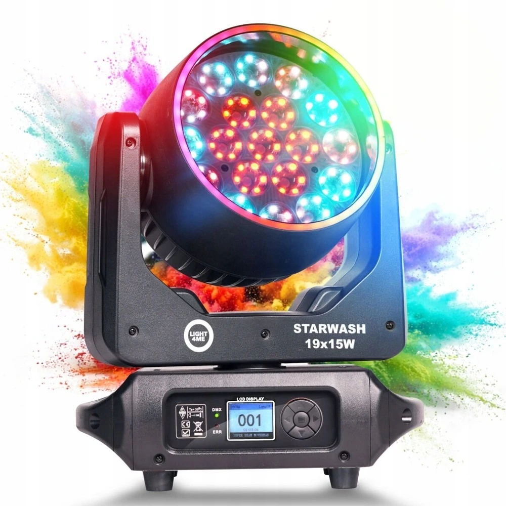 Carruzzo LIGHT4ME STARWASH 19x15W RGBW judančios galvutės plovimo funkcija