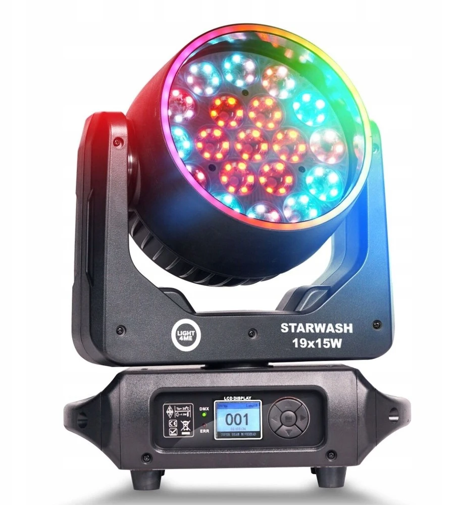 Carruzzo LIGHT4ME STARWASH 19x15W RGBW judančios galvutės plovimo funkcija