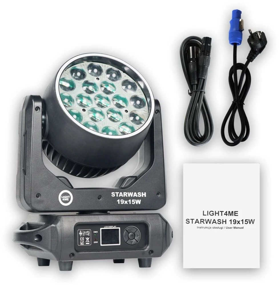 Carruzzo LIGHT4ME STARWASH 19x15W RGBW judančios galvutės plovimo funkcija