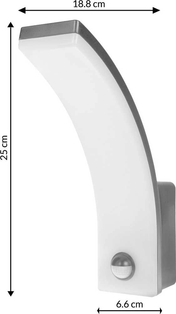 Maclean LED lempa su judesio jutikliu, PIR judesio jutiklis, pilka spalva, 20W, IP65, 2000lm, neutrali balta spalva (4000K) MCE5