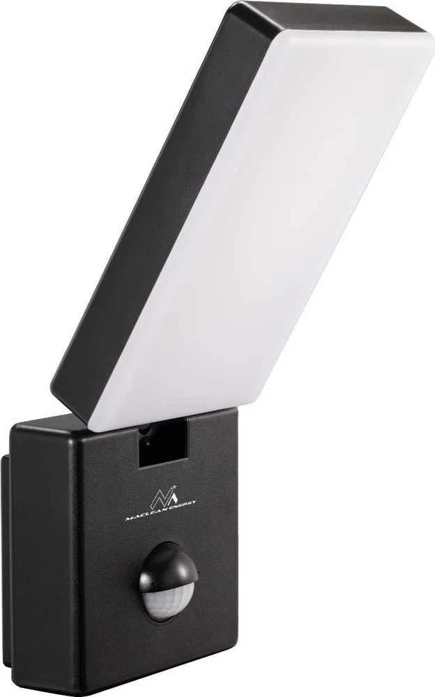 Maclean LED lempa su judesio jutikliu, PIR judesio jutiklis, juoda, 10W, IP65, 800lm, neutrali balta spalva (4000K) MCE516 B
