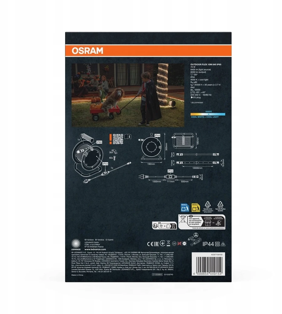 Osram 7W/m LED juosta, 4000K, IP65, 10m