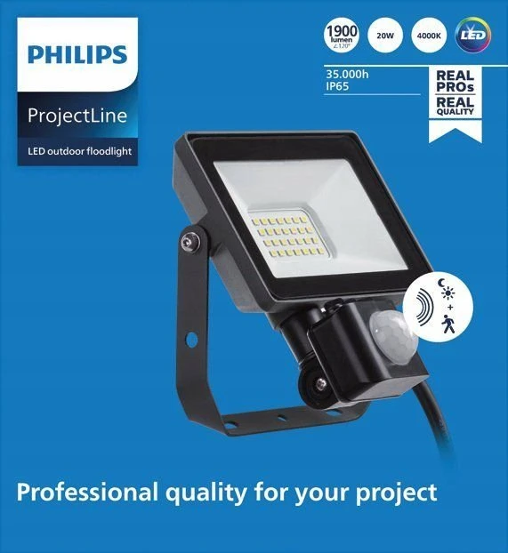 Philips PROŽEKTORIUS LED SU JUDESIO DAVIKLIU 20W 4000K 1900LM IP65