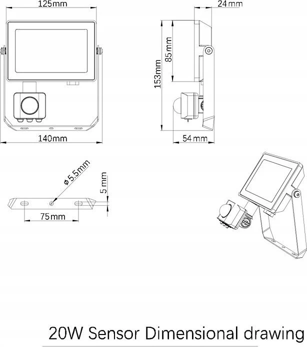 Philips PROŽEKTORIUS LED SU JUDESIO DAVIKLIU 20W 4000K 1900LM IP65