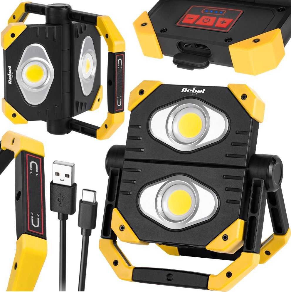 Rebel 2XCOB LED nešiojamasis prožektorius
